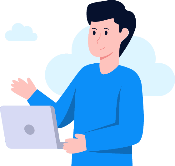 User with Laptop Illustration User with Laptop Illustration